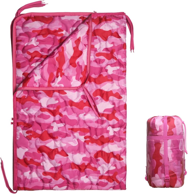 GHILEO Camo Poncho Liner, Army Blanket, Military Sleeping Bag, with A Compression Carrying Bag, for Traveling, Hiking, Camping, Outdoor Survival, Car Blanket - Image 1